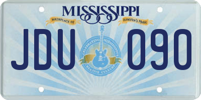 MS license plate JDU090