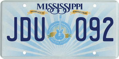 MS license plate JDU092
