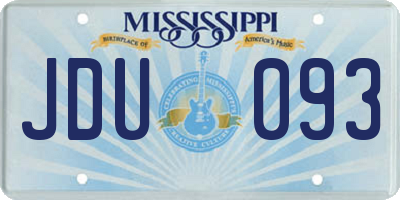 MS license plate JDU093