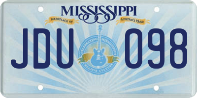 MS license plate JDU098