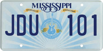 MS license plate JDU101