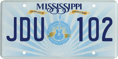 MS license plate JDU102