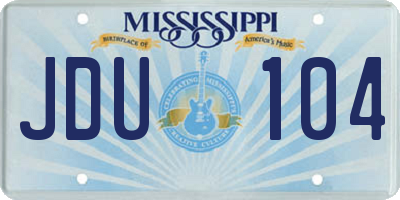 MS license plate JDU104
