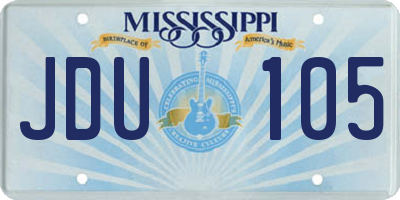 MS license plate JDU105