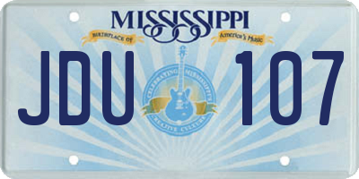 MS license plate JDU107