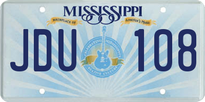 MS license plate JDU108