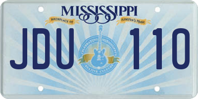 MS license plate JDU110