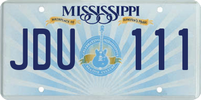 MS license plate JDU111