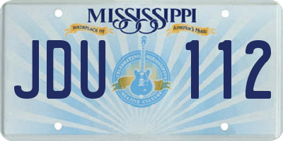MS license plate JDU112