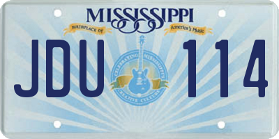MS license plate JDU114