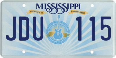MS license plate JDU115