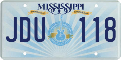 MS license plate JDU118