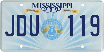 MS license plate JDU119