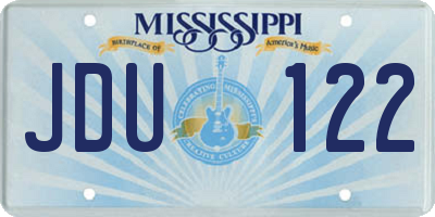 MS license plate JDU122
