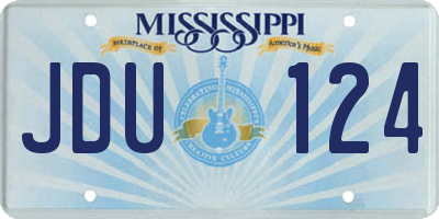 MS license plate JDU124