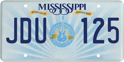 MS license plate JDU125