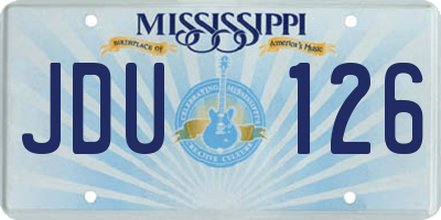 MS license plate JDU126