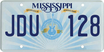 MS license plate JDU128