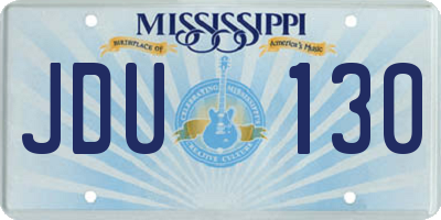 MS license plate JDU130