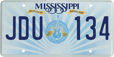 MS license plate JDU134