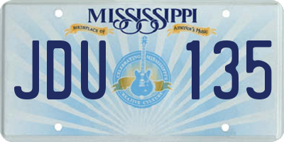 MS license plate JDU135
