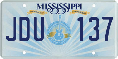 MS license plate JDU137
