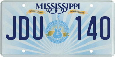 MS license plate JDU140