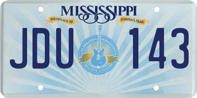 MS license plate JDU143