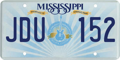 MS license plate JDU152