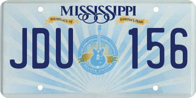 MS license plate JDU156