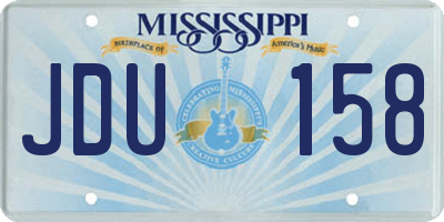 MS license plate JDU158