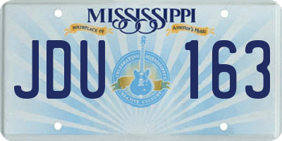 MS license plate JDU163