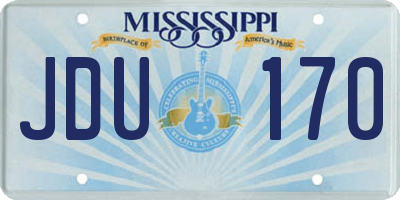 MS license plate JDU170