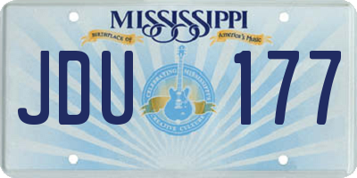MS license plate JDU177