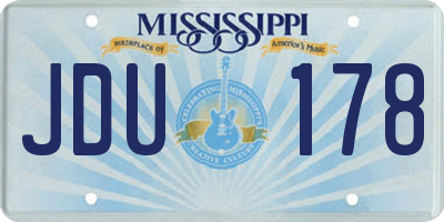 MS license plate JDU178