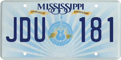 MS license plate JDU181