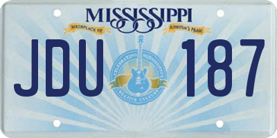 MS license plate JDU187