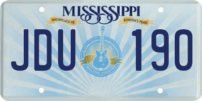 MS license plate JDU190