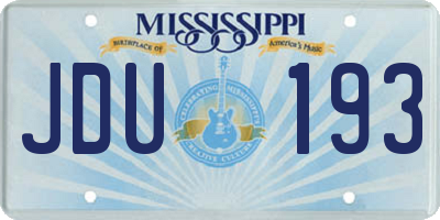MS license plate JDU193