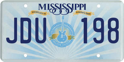 MS license plate JDU198