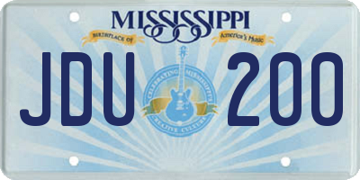 MS license plate JDU200