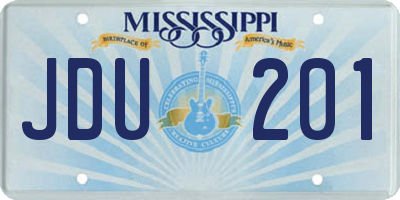 MS license plate JDU201
