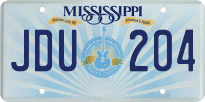 MS license plate JDU204