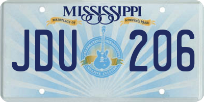 MS license plate JDU206
