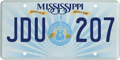 MS license plate JDU207