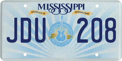 MS license plate JDU208