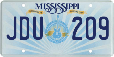 MS license plate JDU209