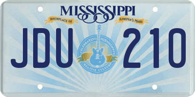 MS license plate JDU210