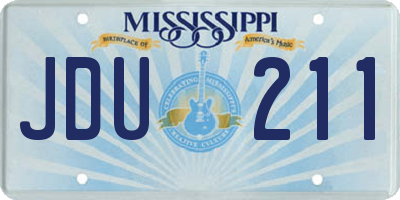 MS license plate JDU211