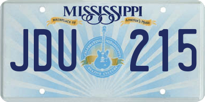 MS license plate JDU215